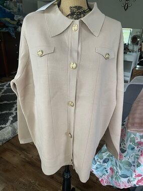 Lovetrend NY Beige Button-Front Women's Coat/Sweater 3X New